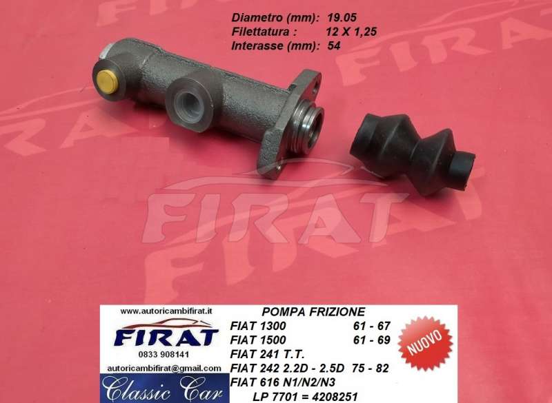 POMPA FRIZIONE FIAT 1300 1500 241 242 616 (7701)